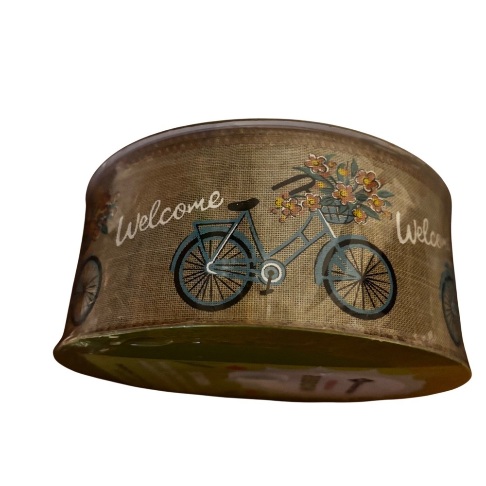 Members Mark Premium Ribbon 50‎ Yds Welcome Bicycle Flowers NEW Wired Edge 2.5"
